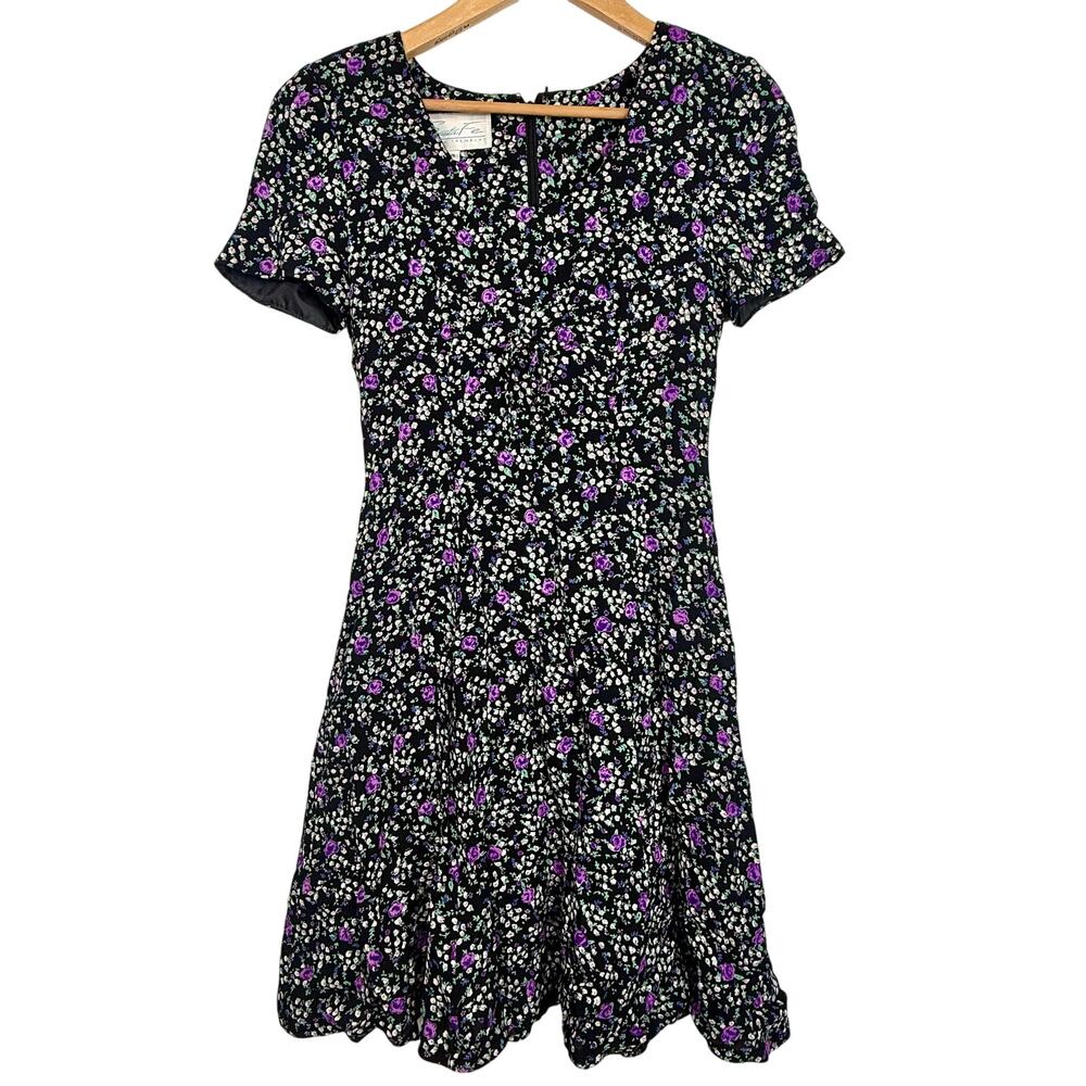 Vintage Santa Fe By Jim Tremblay Dark Floral Dress
